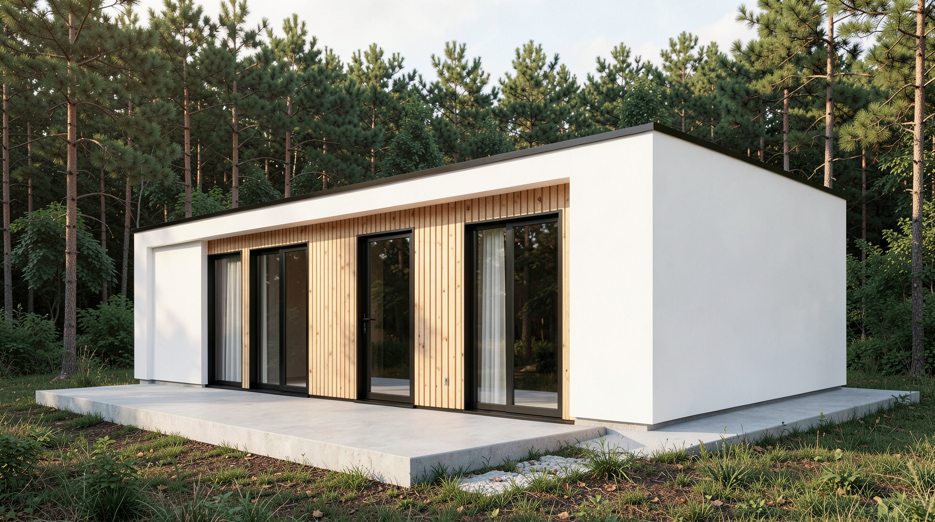 Hout en crepi combinatie gevel