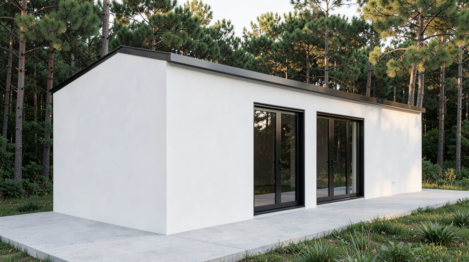 Volledig crepi gevel wit stucwerk